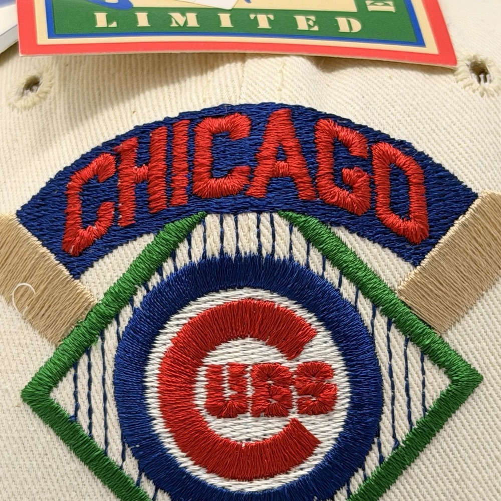 Vintage 1991 Chicago Cubs Snapback Hat The Game Cream Blue NWT Limited‎ - Picture 6 of 16